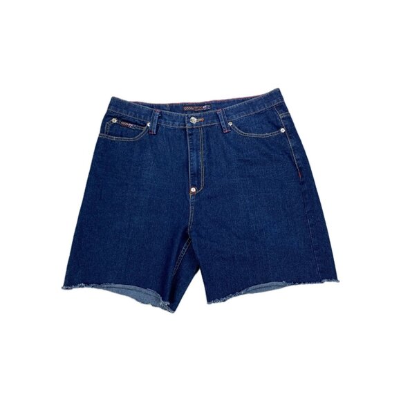 Coogi Australia Est.1969 Shorts Mens 38 Blue Denim Cotton Frayed Hem Hip Hop - Picture 2 of 9